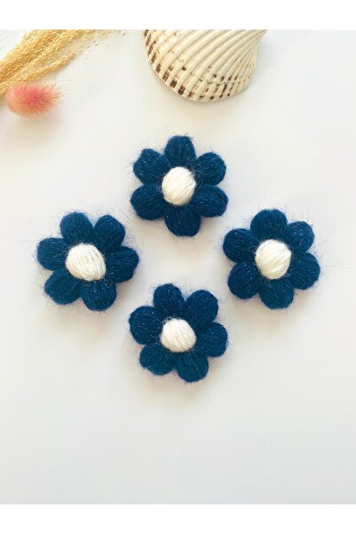 seyranat 4 штуки блискучі сині в'язані маргаритки з діаметром 5 см для прикра...