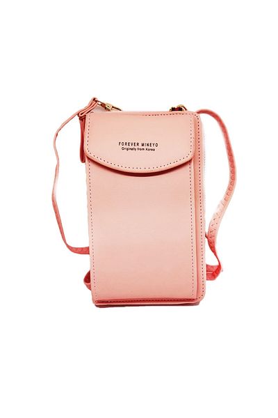 OEM Forever Mineyo Crossbody Phone Bag, Wallet, 2 Pockets, Adjustable Straps, Pink