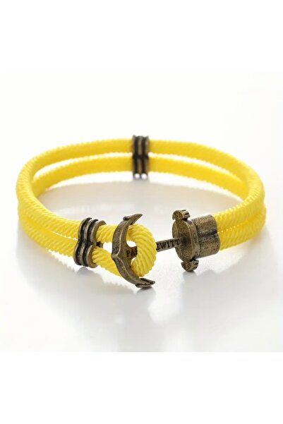 Accessories Vanilla Avenue Açık Sarı Denizci Çapa Halat Bohem Tarzı Günlük Ku...
