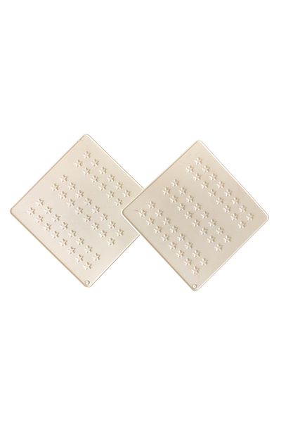 PİNK ROSE Bybirgül Slilikon Star White Trivet 17X17 cm (2Pcs) Airfryer Baking Mat