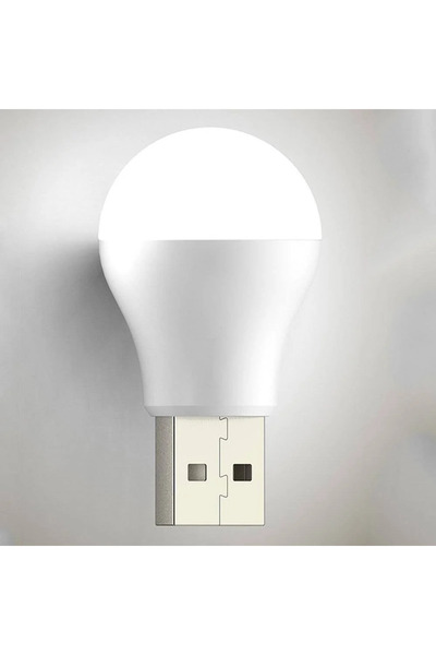 nelerbulurum 4 adet Usb uçlu Led 1w beyaz Işık powerbanke takılabilen ampül Gece ve Kamp Lambası Aydınlatma