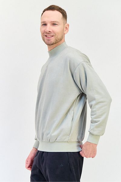 adidas Men Sportswear Fit Long Sleeve Basketball Sweatshirt, Light Grey