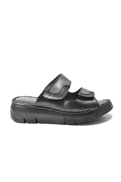Onlo Ayakkabı Onlo Shoes K-34 Genuine Leather Velcro Anatomical Thick Sole Women's Slippers