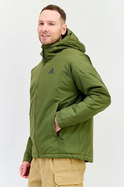 adidas Men Sportswear Fit Long Sleeve Traveer Insulated Outdoor Jacket, Olive