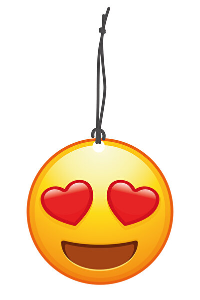 Meröka Kalp Gözlü Emoji Görselli Dekoratif Oto Kokusu ve Aksesuar Seti