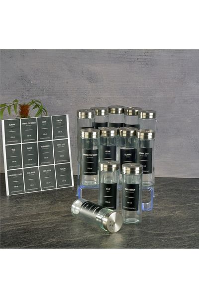 kitchenboost Basic Glass Salt Shaker - 12 Salt Shakers Pepper Shakers Seasoning Shaker 170 Ml.With Label