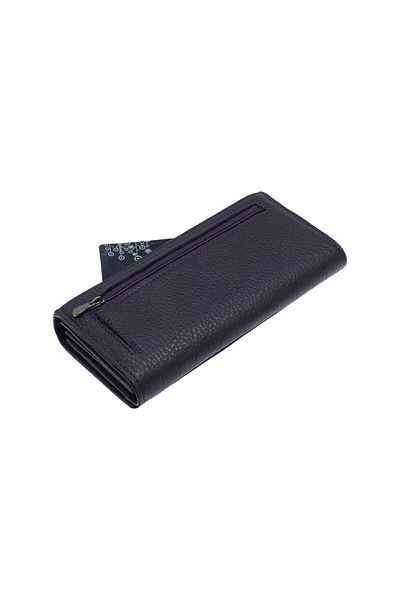 OEM Women's wallet, made of genuine leather, Tita, Multiple compartments, Purple - PR532