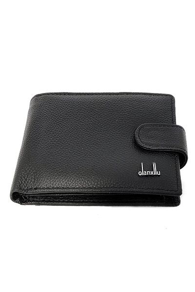 OEM Men's genuine leather wallet, Qianxilu, black, 707