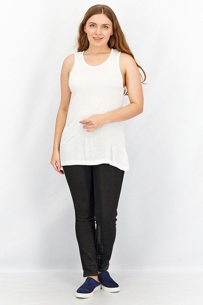 Diesel Women Round Neck Sleeveless Solid Tank Top, White
