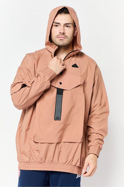 adidas Men Sportswear Fit Long Sleeve Running Jacket, Light Brown