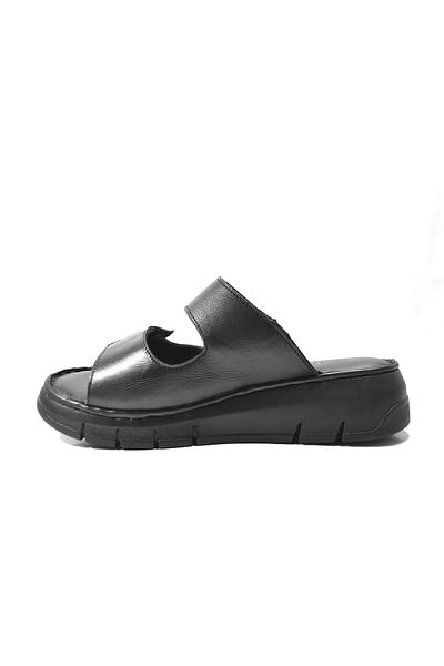 Onlo Ayakkabı Onlo Shoes K-34 Genuine Leather Velcro Anatomical Thick Sole Women's Slippers