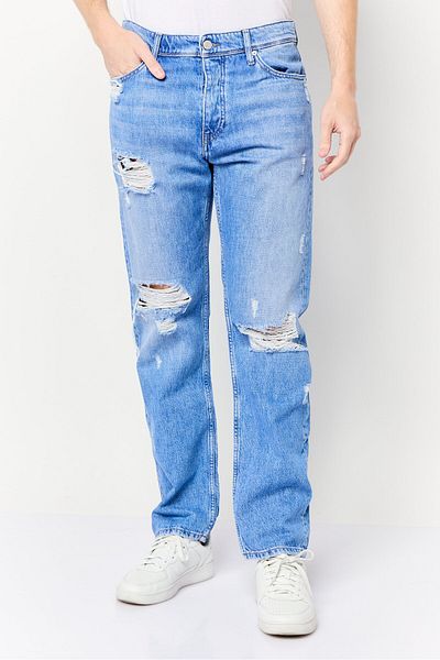 Tommy Jeans Men Relaxed Fit Washed Denim Jeans, Light Blue