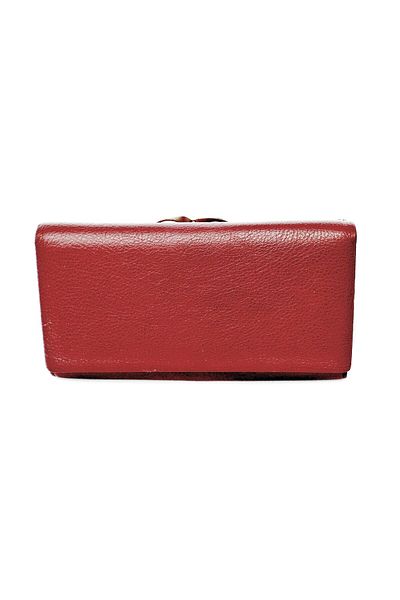 OEM Women's wallet, made of genuine leather, Bordeaux red, Hassion A-03 red