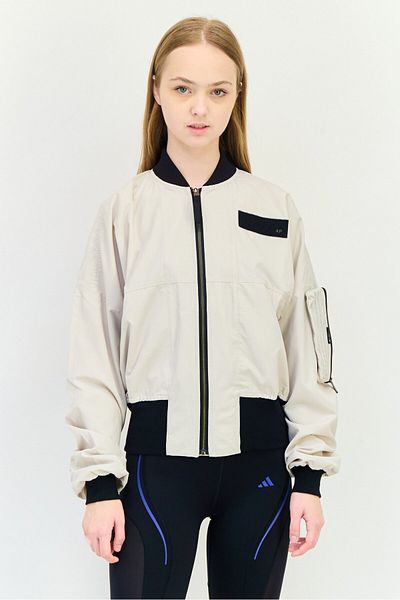 adidas X Parley Women Sportswear Fit Outdoor Bomber Jacket, Light Grey