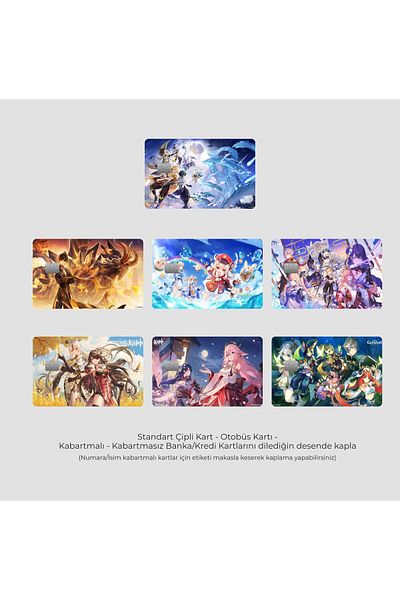 hediyenebak Genshin Designed |   Card Covering Sticker |   Compatible for Credit/Debit Card