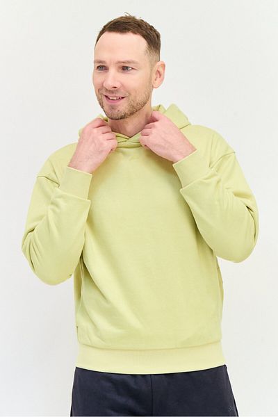 adidas Men Sportswear Fit Long Sleeve Outdoor Hooded Sweatshirt, Yellow