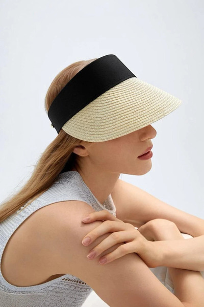 sevateks Sklopivi slamnati vizir za tenis, sklopivi šešir sa Zaštita od sunca...