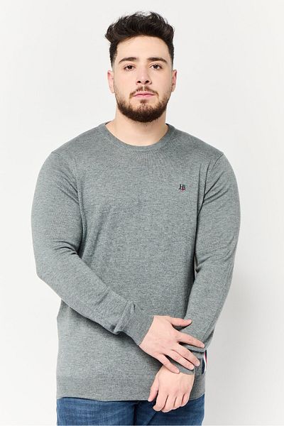 Harmont & Blaine Jeans Men Crew Neck Long Sleeve Brand Logo Sweater, Grey