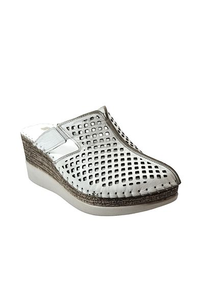 Onlo Ayakkabı Onlo Shoes K-92 Genuine Leather Wedge Heeled Closed Front Women's Slippers