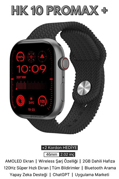 NS Store HK10 Pro Max Akıllı Saat | 2.02" AMOLED Ekran | ChatGPT Destekli | S...