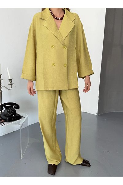 modabetce Strawberry Fabric Blazer Jacket Pants Suit