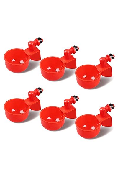 OEM Set de 10 boluri de băut pentru păsări de curte, roșii