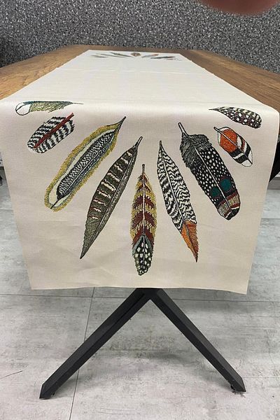 tarzınısec Luck Feather Patterned Runner 40X140 cm