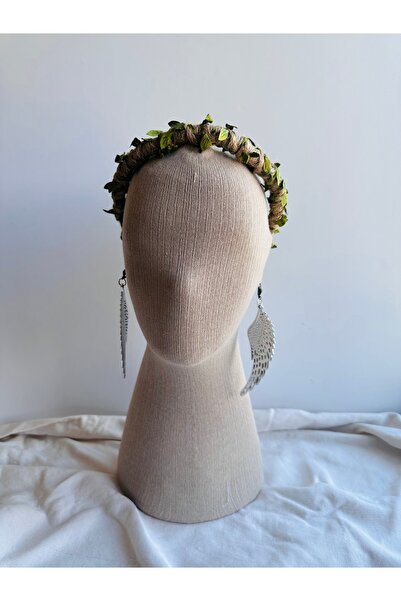 Bukiro إكسسوار شعر بتصميم تاج قابل للتعديل مع تفاصيل أوراق التاج ذات طابع الربيع