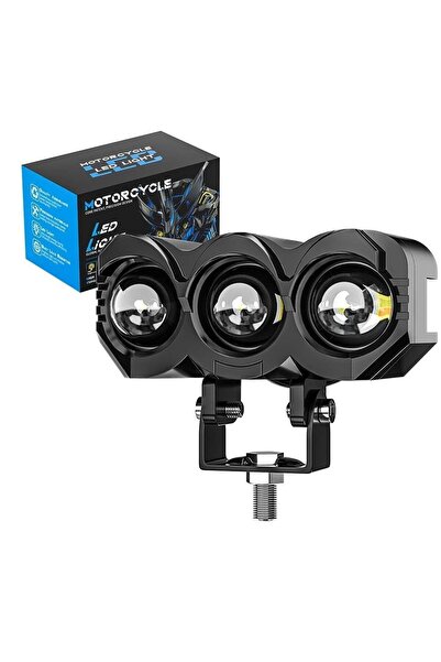 ASTRA LED 1 ADET Motosiklet Atv Utv Offroad Scooter 3 Led Lazer Sis Farı Deli...