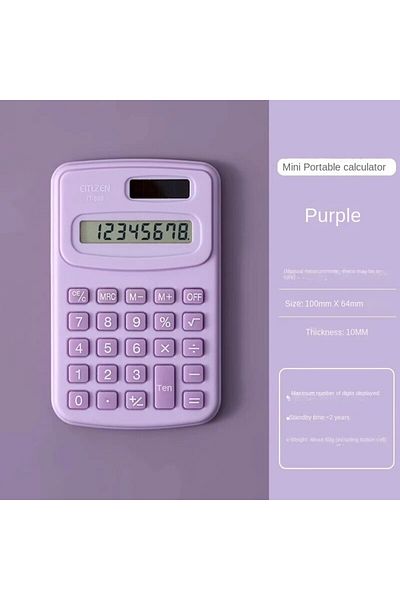 Choice Purple 1pcssmall Solar Calculator Portable Calculator Cute 8 Digits Lcd Electronic Home Office Calcu