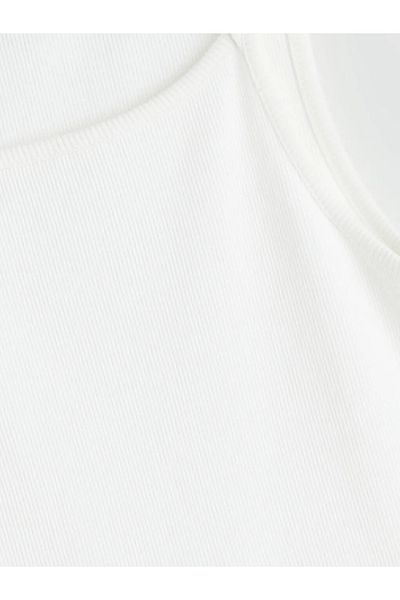 LC Waikiki LCW Kids Rochie pentru fetiță cu guler pătrat alb