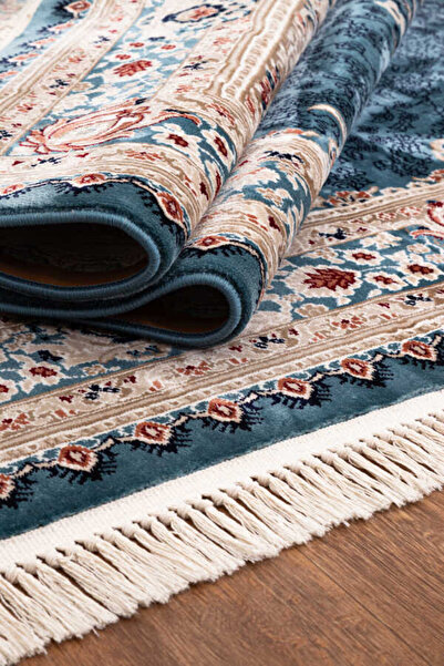 Efor Halı Amasra Mavi Halı Yumuşak Oturma Odası Salon Koridor Çocuk Odası Mutfak Makine Halısı P256d