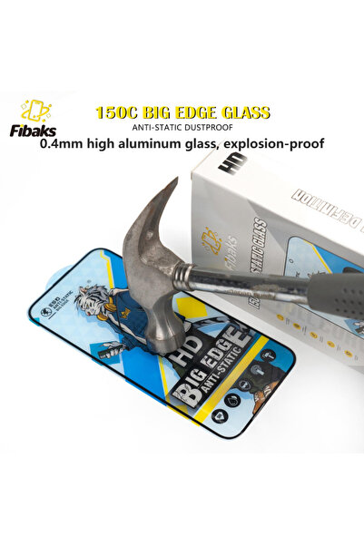 Fibaks iPhone 15/14 Pro/16 150c Antistatic Tam Kapatan Temperli Cam Ekran Koruyucu Kırılmaz Cam Koruma