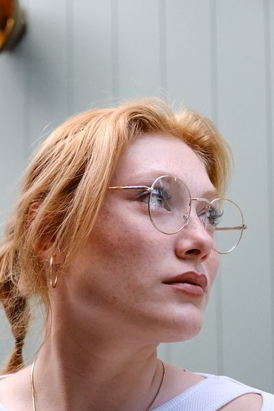 BAPPİR Round Blue Block Transparent Glasses