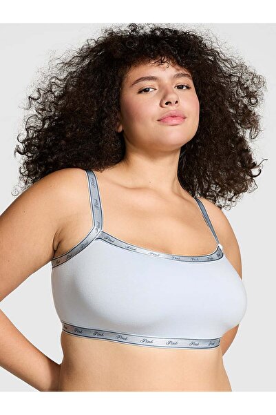 PINK Pamuklu Logolu Düz Yaka Bralet