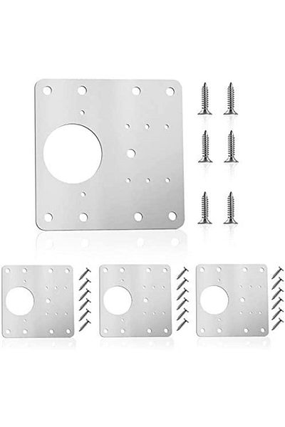 OEM Set de 4 elemente de reparare a balamalelor, oțel inoxidabil, plăci de reparare a balamalelor, argintiu