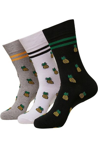 Mister Tee Unisex Recycled Yarn Pineapple Socks 3-pack