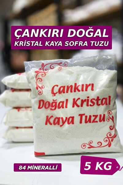 SETA Shop 84 Mineralli Doğal Çankırı Kristal Toz Kaya Tuzu (5 Kg) Mor Etiket