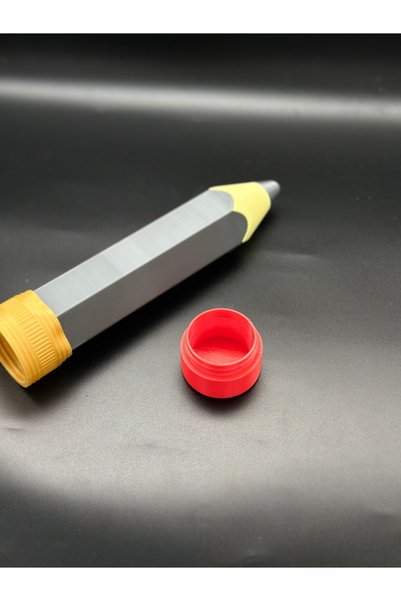 DorukForm حامل قلم على شكل قلم (رمادي) طباعة ثلاثية الأبعاد