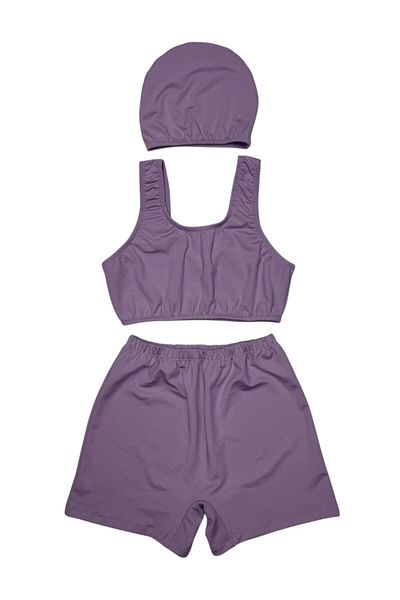 MİRASWİM Girl's Swimsuit (Lila Color)