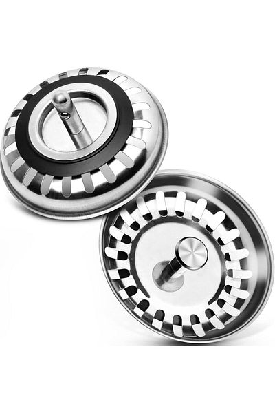 OEM Set de 2 sitări pentru chiuvetă, oțel inoxidabil, 80 mm, argintiu