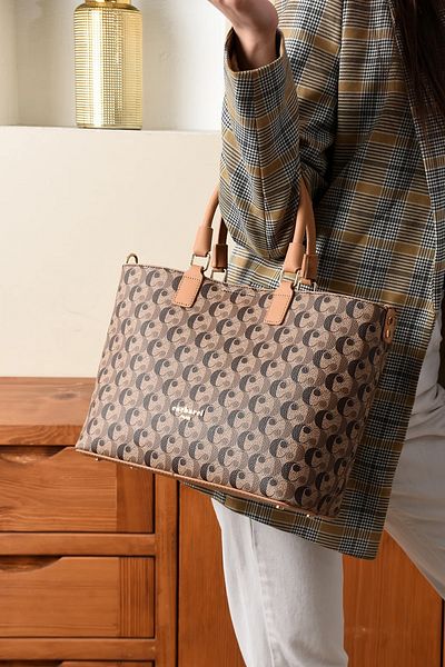 Cacharel Paris Women's 3 Compartment Long Strap Hand and Shoulder Bag Monogram
