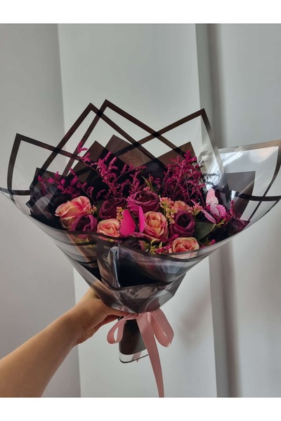 Destina Tasarım Cadou pentru iubit: Buchet de flori artificiale, Buchet cu ur...