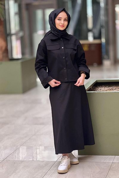 Nuss Cap Sleeves Folded Skirt Suit