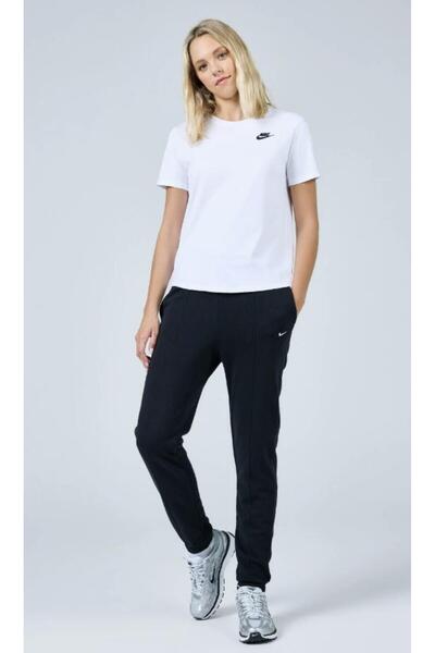 Nike Chill Terry Dar Kesimli Fransız Havlu Kumaşı Kadın Siyah Eşofman Altı