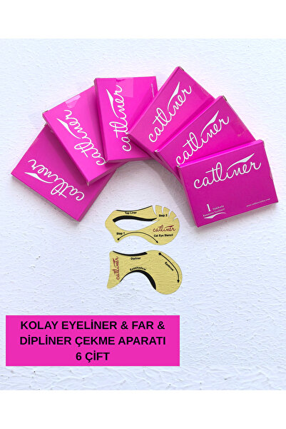Lesvip's 6 çift Pratik cat eye stancil & eyeliner & far & dipliner çekme aparatı