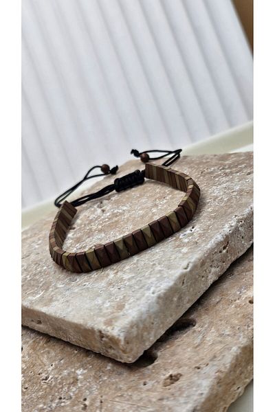AURA Men's Macrame Braid Adjusted Bracelet Hematite Stone