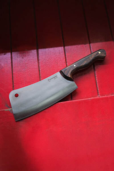 Mastermate Knives El Yapımı Zırh Satır - Paslanmaz Çelikten Satır Bıçak - Deri Kılıflı, Ceviz Ahşap Sap - İsim Yazılır