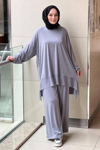 Ceremony Sandy Trouser Suit with Belted Hem and Chiffon Detail