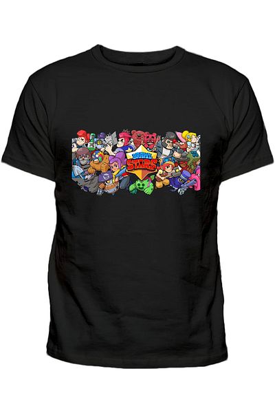 Efendioğlu Design Children's Cotton T-Shirt with a Look of Brawl Stars Characters